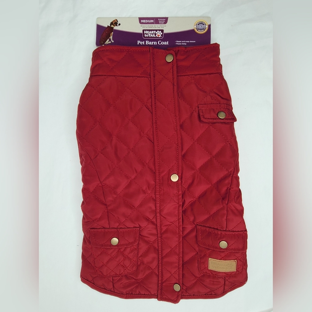 Burgundy Color HEART TO TAIL Dog Pet Barn Coat Jacket Dog Coat Size Medium